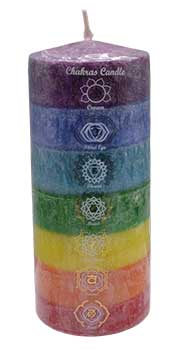 (image for) 3" x 6" 7 Chakra Pillar Candle