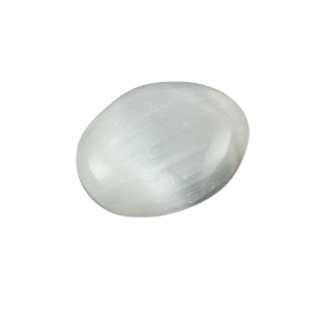 (image for) White Selenite Oval 2"