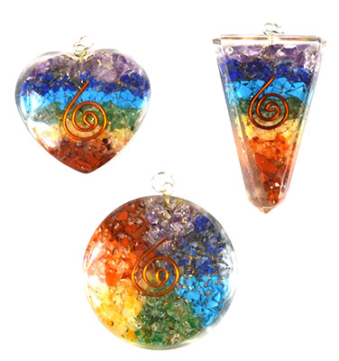 (image for) (set of 3) Chakra orgone (point, heart, round)