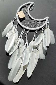 (image for) 8 1/2" Half Moon White Dream Catcher